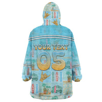 Custom Hawaii Surfing Wearable Blanket Hoodie He'e Nalu DT05 - Polynesian Pride