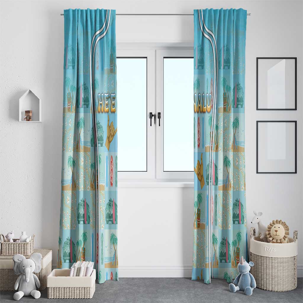 Hawaii Surfing Window Curtain He'e Nalu