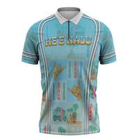 Custom Hawaii Surfing Zipper Polo Shirt He'e Nalu