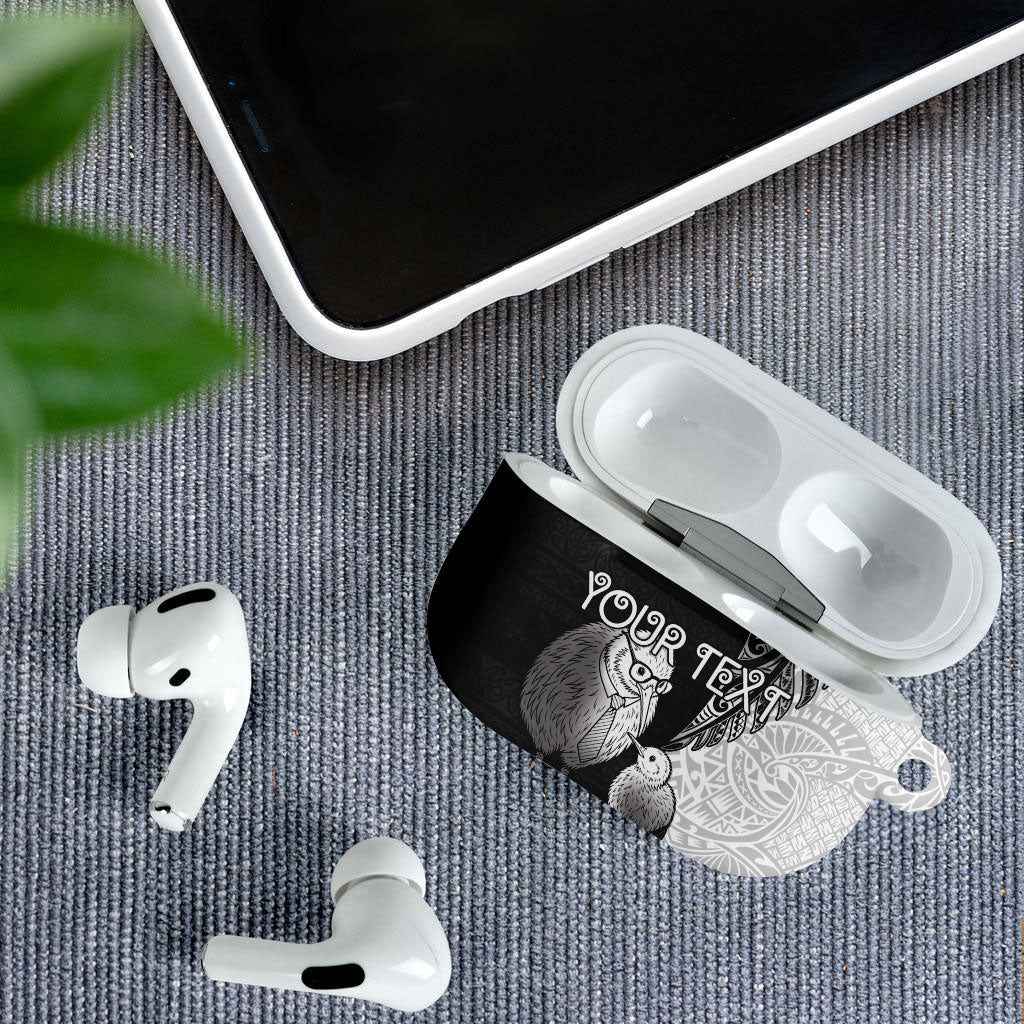 Personalised New Zealand Father's Day AirPods Case Papa Kiwi Bird Tribal Pattern DT05 - Polynesian Pride