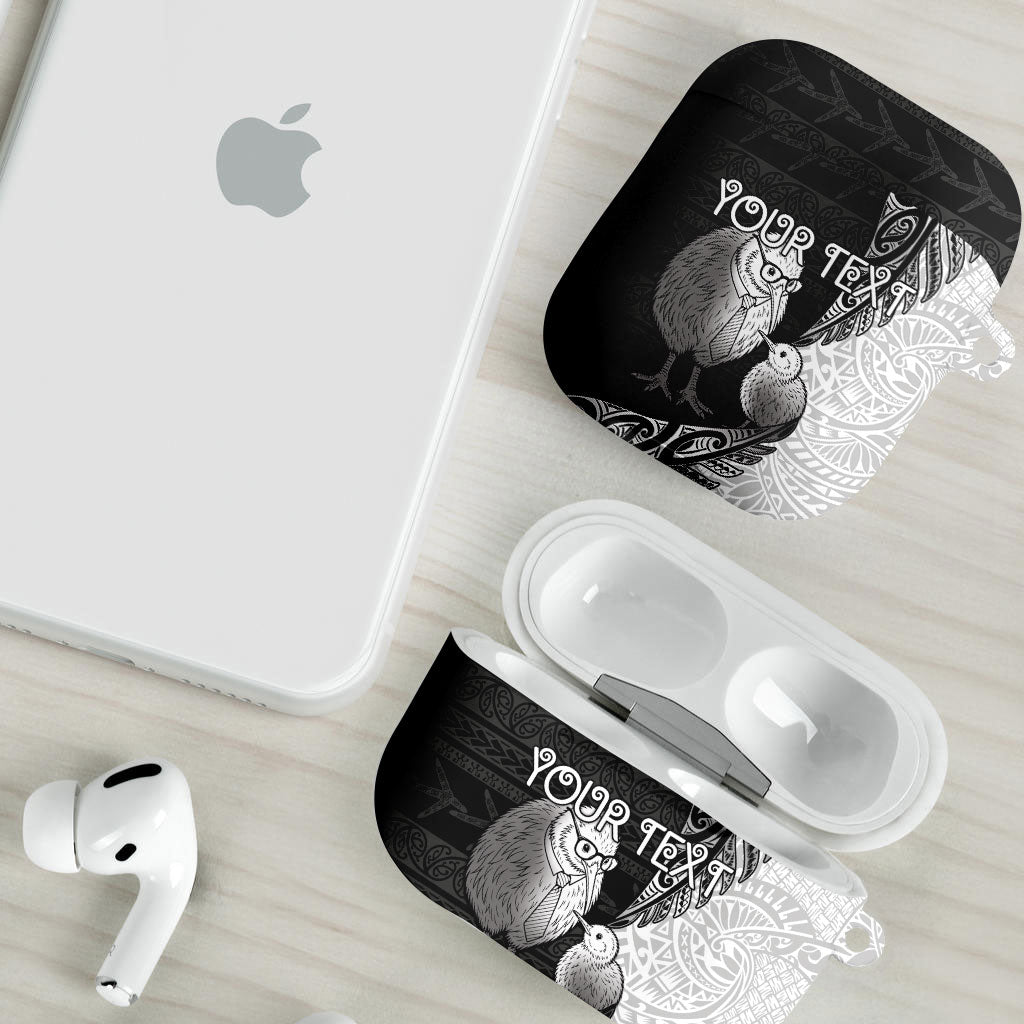 Personalised New Zealand Father's Day AirPods Case Papa Kiwi Bird Tribal Pattern DT05 - Polynesian Pride