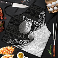 Personalised New Zealand Father's Day Apron Papa Kiwi Bird Tribal Pattern DT05 Black - Polynesian Pride
