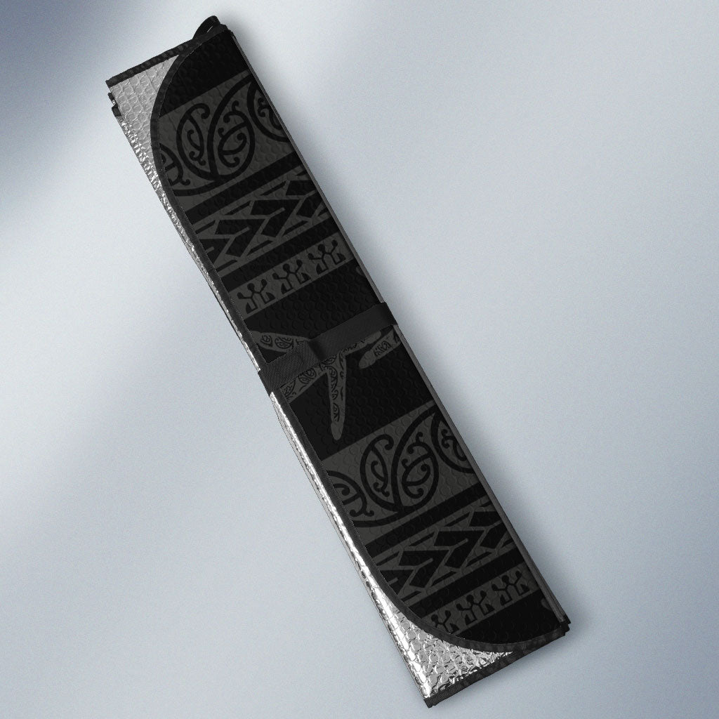 Personalised New Zealand Father's Day Auto Sun Shade Papa Kiwi Bird Tribal Pattern DT05 - Polynesian Pride