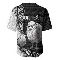 Personalised New Zealand Father's Day Baseball Jersey Papa Kiwi Bird Tribal Pattern DT05 - Polynesian Pride