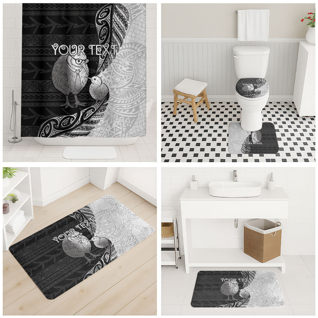 Personalised New Zealand Father's Day Bathroom Set Papa Kiwi Bird Tribal Pattern DT05 - Polynesian Pride