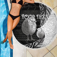 Personalised New Zealand Father's Day Beach Blanket Papa Kiwi Bird Tribal Pattern DT05 - Polynesian Pride