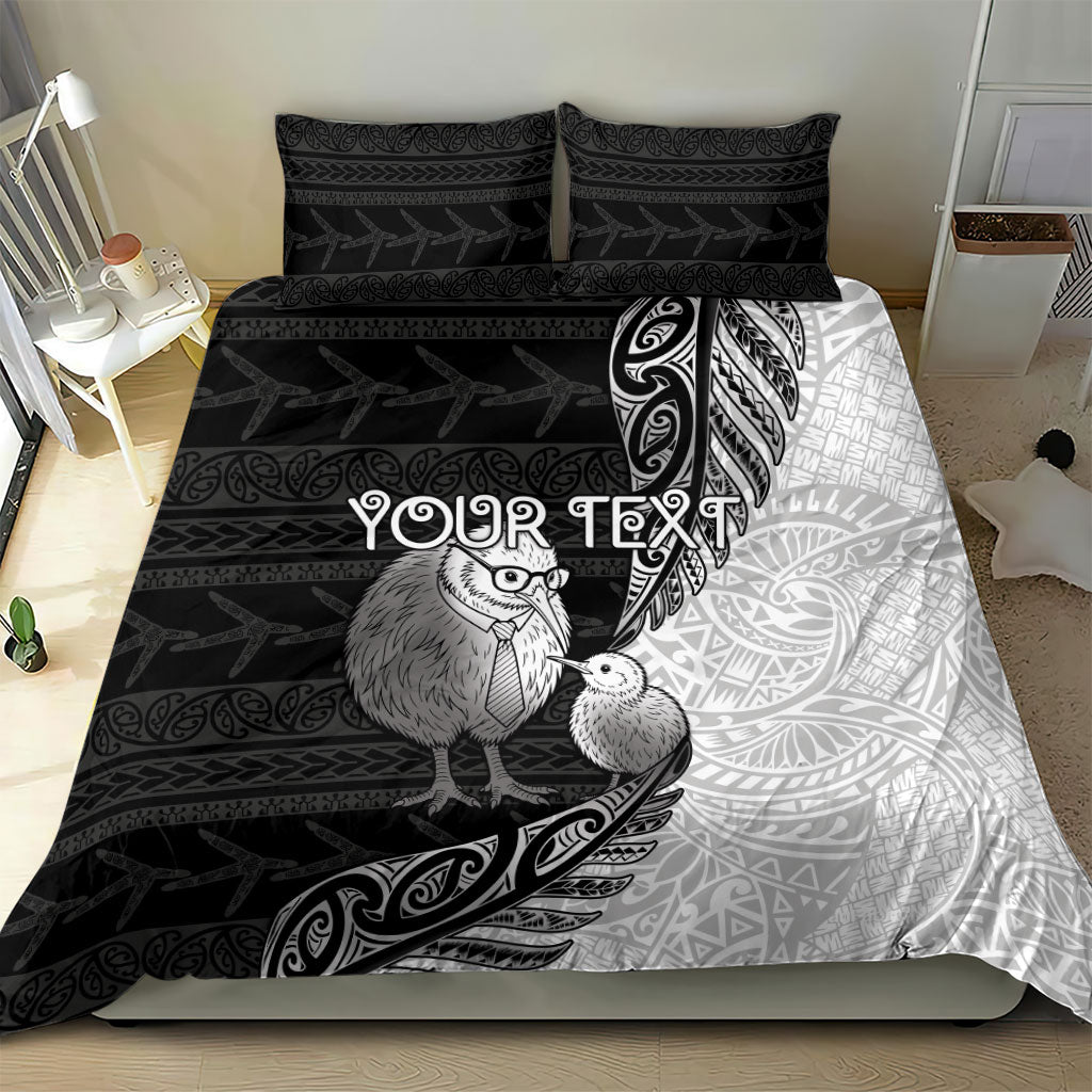 Personalised New Zealand Father's Day Bedding Set Papa Kiwi Bird Tribal Pattern DT05 - Polynesian Pride
