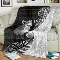 Personalised New Zealand Father's Day Blanket Papa Kiwi Bird Tribal Pattern DT05 - Polynesian Pride