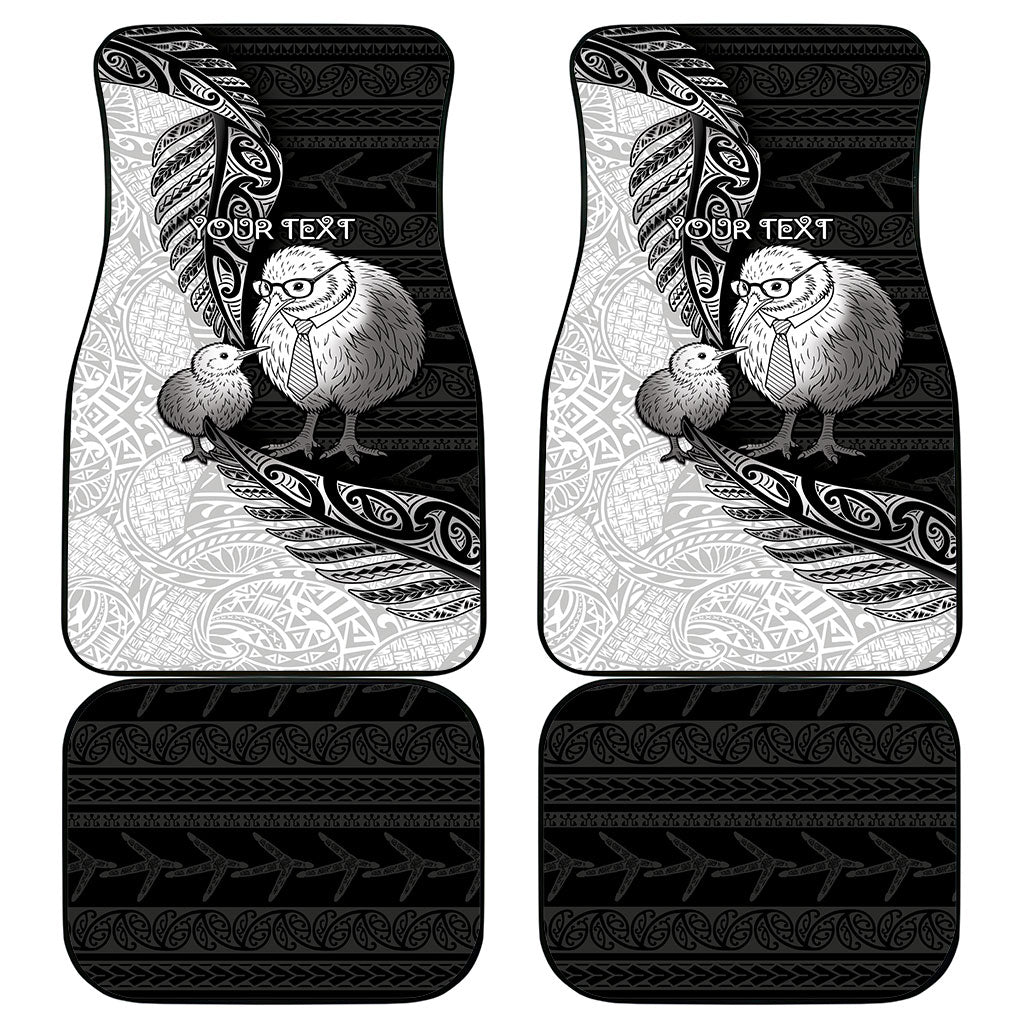 Personalised New Zealand Father's Day Car Mats Papa Kiwi Bird Tribal Pattern DT05 - Polynesian Pride