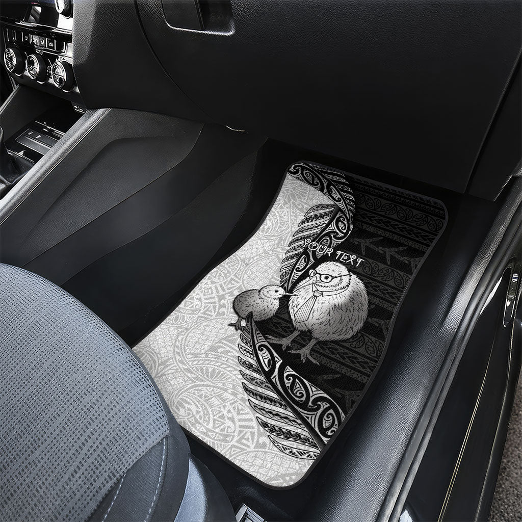Personalised New Zealand Father's Day Car Mats Papa Kiwi Bird Tribal Pattern DT05 - Polynesian Pride