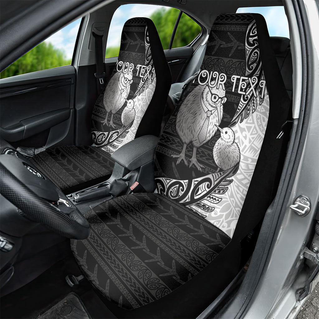 Personalised New Zealand Father's Day Car Seat Cover Papa Kiwi Bird Tribal Pattern DT05 - Polynesian Pride