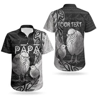 Personalised New Zealand Father's Day Couples Matching Summer Maxi Dress and Hawaiian Shirt Papa Kiwi Bird Tribal Pattern DT05 - Polynesian Pride