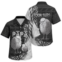 Personalised New Zealand Father's Day Family Matching Mermaid Dress and Hawaiian Shirt Papa Kiwi Bird Tribal Pattern DT05 Son's Shirt Black - Polynesian Pride