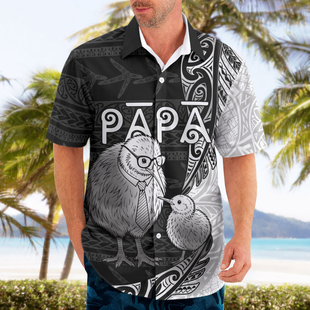 Personalised New Zealand Father's Day Hawaiian Shirt Papa Kiwi Bird Tribal Pattern DT05 - Polynesian Pride