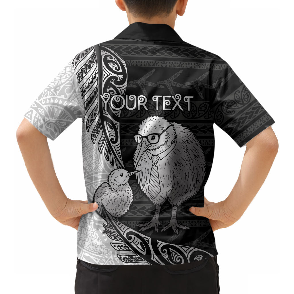 Personalised New Zealand Father's Day Hawaiian Shirt Papa Kiwi Bird Tribal Pattern DT05 - Polynesian Pride