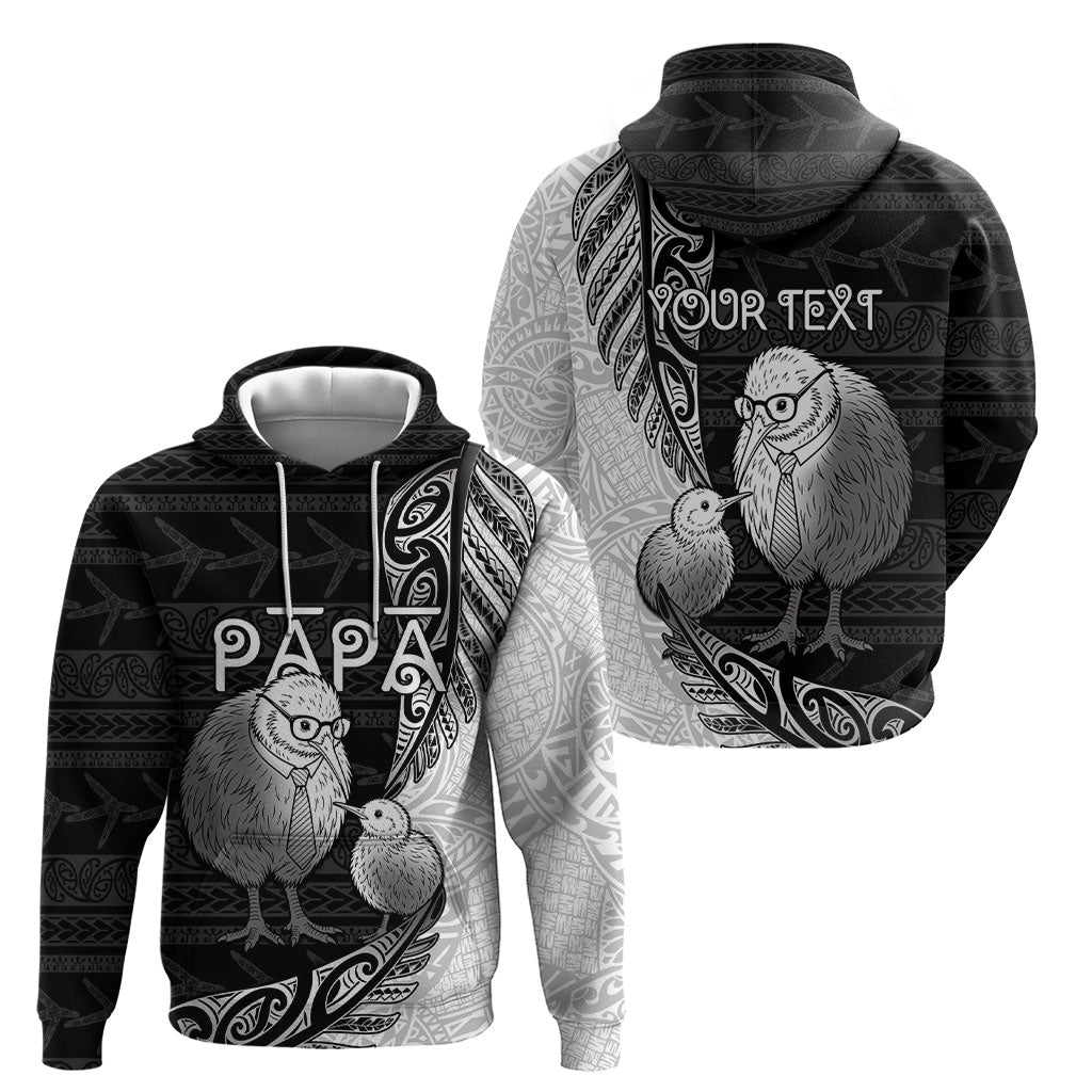 Personalised New Zealand Father's Day Hoodie Papa Kiwi Bird Tribal Pattern DT05 - Polynesian Pride