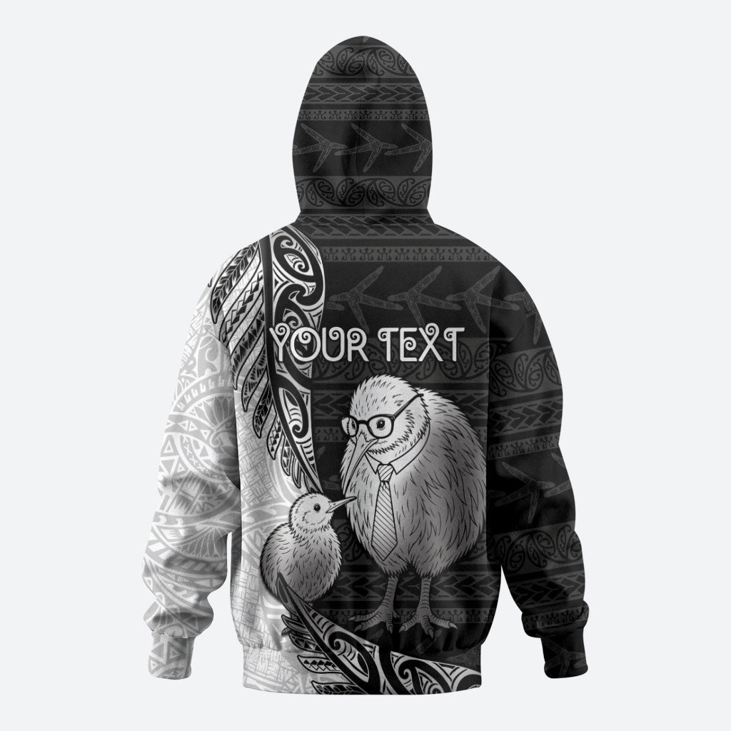 Personalised New Zealand Father's Day Hoodie Papa Kiwi Bird Tribal Pattern DT05 - Polynesian Pride