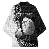 Personalised New Zealand Father's Day Kimono Papa Kiwi Bird Tribal Pattern DT05 - Polynesian Pride