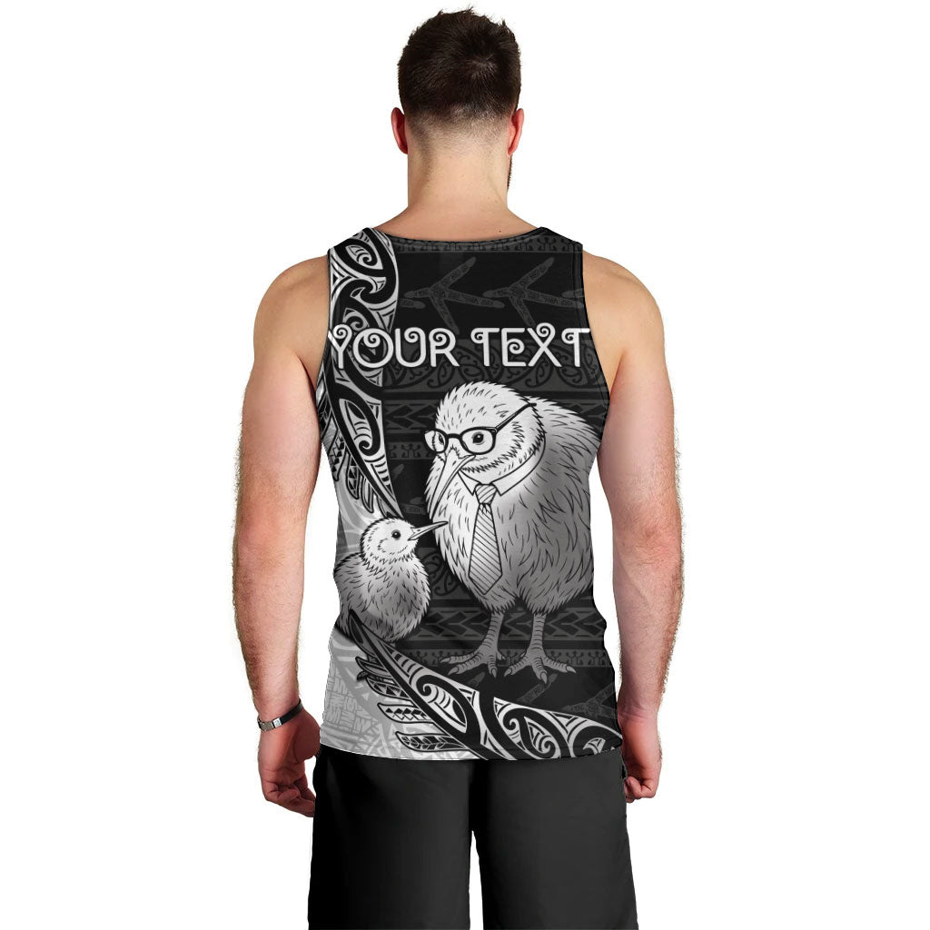 Personalised New Zealand Father's Day Men Tank Top Papa Kiwi Bird Tribal Pattern DT05 - Polynesian Pride