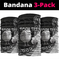 Personalised New Zealand Father's Day Neck Gaiter Papa Kiwi Bird Tribal Pattern DT05 package One Size: 25*50cm Black - Polynesian Pride