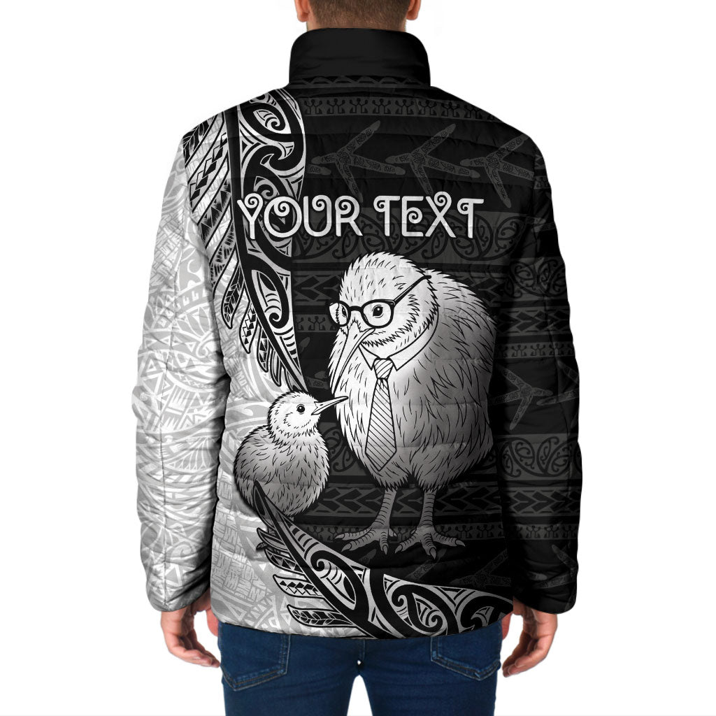 Personalised New Zealand Father's Day Padded Jacket Papa Kiwi Bird Tribal Pattern DT05 - Polynesian Pride