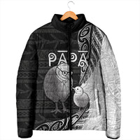 Personalised New Zealand Father's Day Padded Jacket Papa Kiwi Bird Tribal Pattern DT05 - Polynesian Pride