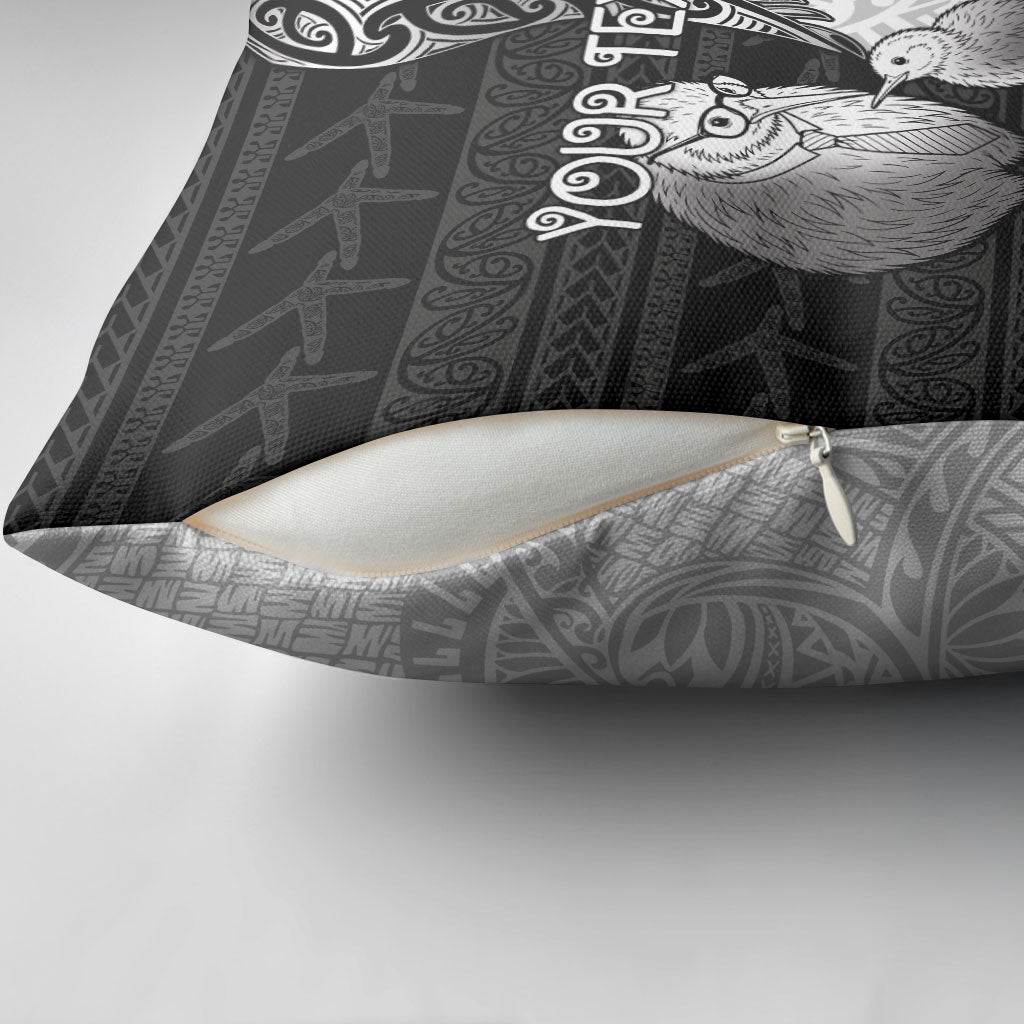 Personalised New Zealand Father's Day Pillow Cover Papa Kiwi Bird Tribal Pattern DT05 - Polynesian Pride