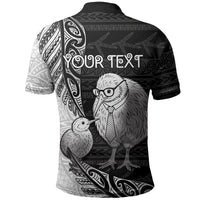 Personalised New Zealand Father's Day Polo Shirt Papa Kiwi Bird Tribal Pattern DT05 - Polynesian Pride