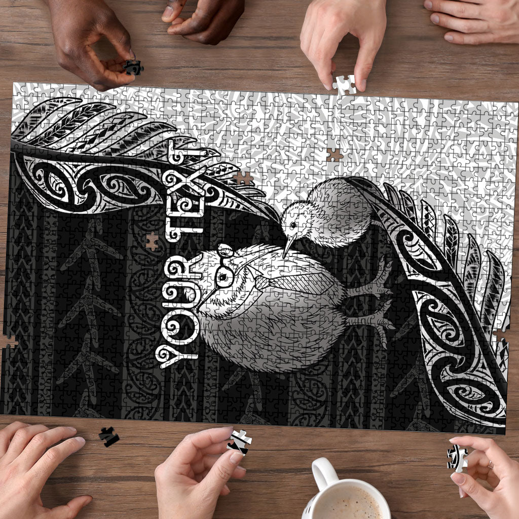 Personalised New Zealand Father's Day Puzzle Papa Kiwi Bird Tribal Pattern DT05 - Polynesian Pride