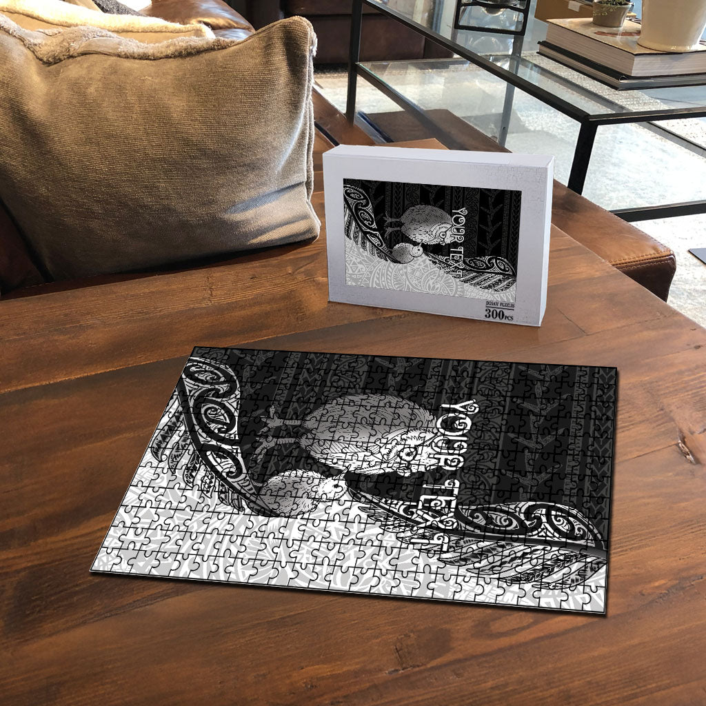 Personalised New Zealand Father's Day Puzzle Papa Kiwi Bird Tribal Pattern DT05 - Polynesian Pride