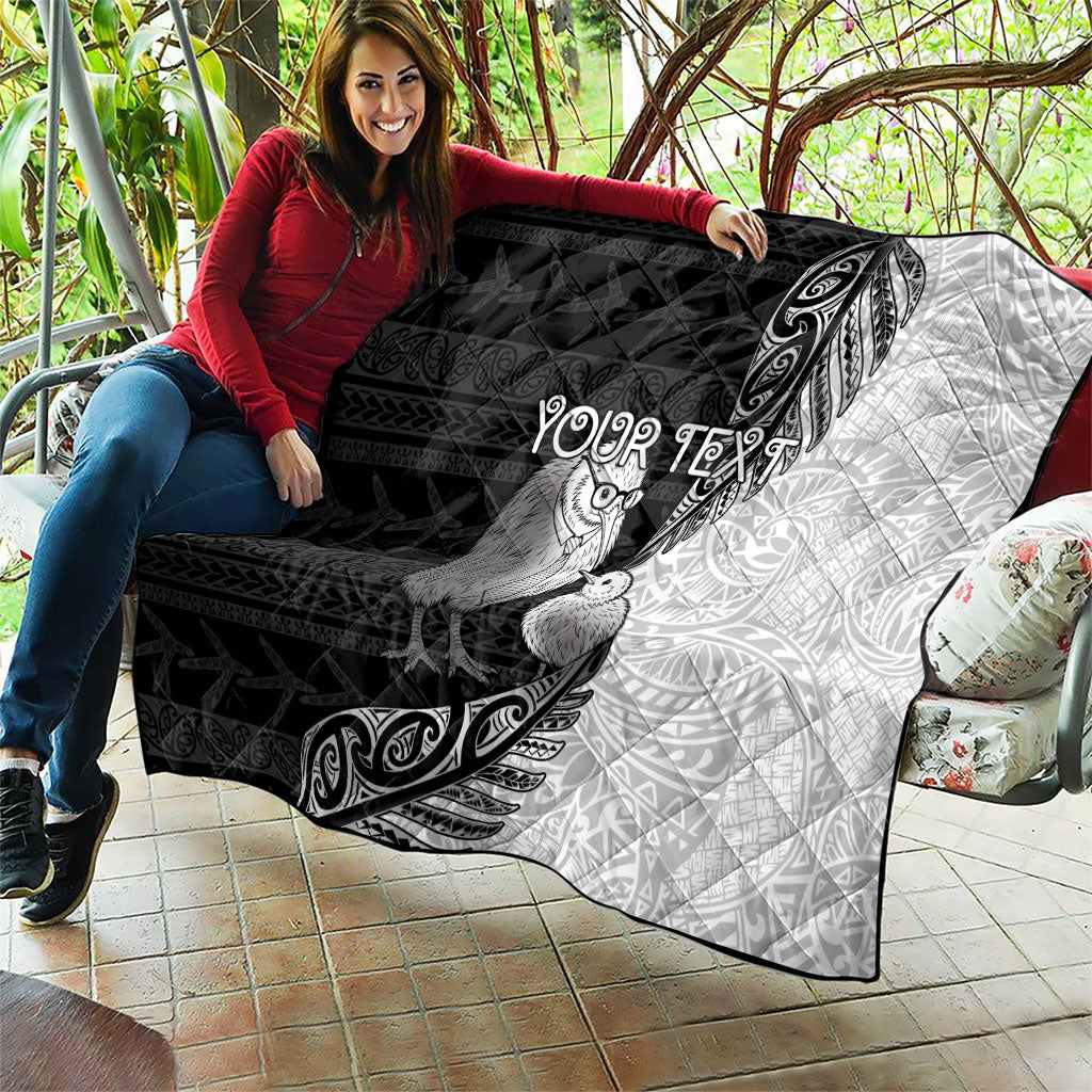 Personalised New Zealand Father's Day Quilt Papa Kiwi Bird Tribal Pattern DT05 - Polynesian Pride