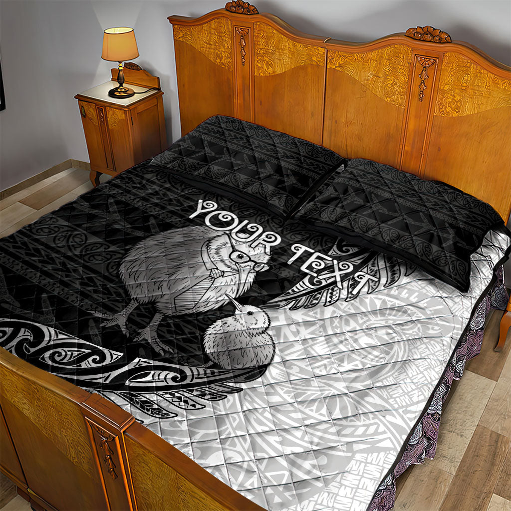 Personalised New Zealand Father's Day Quilt Bed Set Papa Kiwi Bird Tribal Pattern DT05 - Polynesian Pride