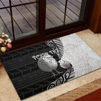 Personalised New Zealand Father's Day Rubber Doormat Papa Kiwi Bird Tribal Pattern DT05 - Polynesian Pride