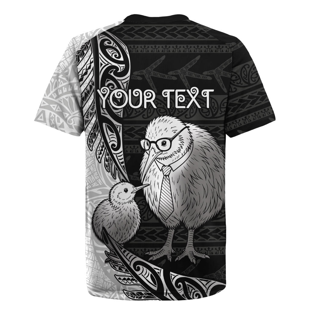 Personalised New Zealand Father's Day Rugby Jersey Papa Kiwi Bird Tribal Pattern DT05 - Polynesian Pride