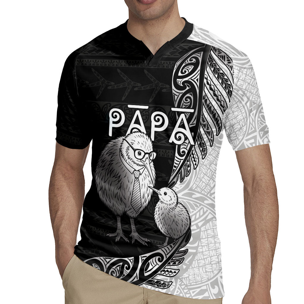 Personalised New Zealand Father's Day Rugby Jersey Papa Kiwi Bird Tribal Pattern DT05 - Polynesian Pride