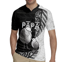 Personalised New Zealand Father's Day Rugby Jersey Papa Kiwi Bird Tribal Pattern DT05 - Polynesian Pride