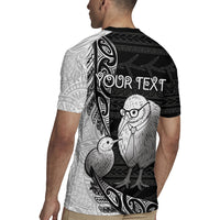 Personalised New Zealand Father's Day Rugby Jersey Papa Kiwi Bird Tribal Pattern DT05 - Polynesian Pride