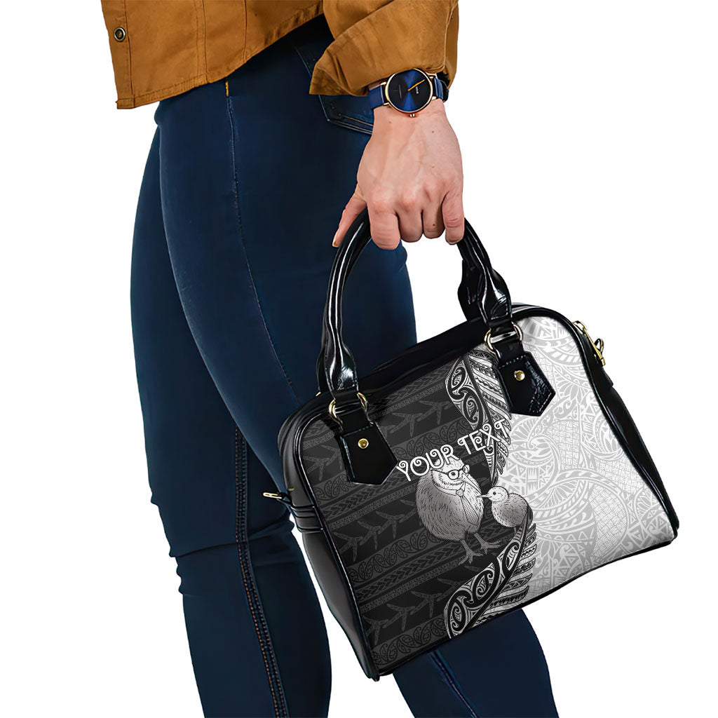 Personalised New Zealand Father's Day Shoulder Handbag Papa Kiwi Bird Tribal Pattern DT05 - Polynesian Pride