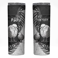 Personalised New Zealand Father's Day Skinny Tumbler Papa Kiwi Bird Tribal Pattern DT05 Black - Polynesian Pride