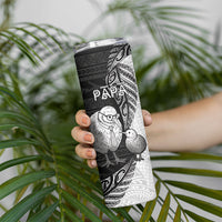 Personalised New Zealand Father's Day Skinny Tumbler Papa Kiwi Bird Tribal Pattern DT05 - Polynesian Pride
