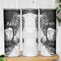 Personalised New Zealand Father's Day Skinny Tumbler Papa Kiwi Bird Tribal Pattern DT05 - Polynesian Pride