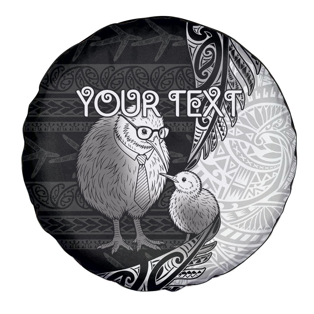 Personalised New Zealand Father's Day Spare Tire Cover Papa Kiwi Bird Tribal Pattern DT05 - Polynesian Pride
