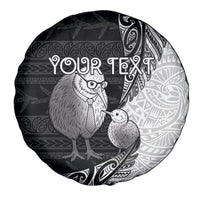 Personalised New Zealand Father's Day Spare Tire Cover Papa Kiwi Bird Tribal Pattern DT05 - Polynesian Pride