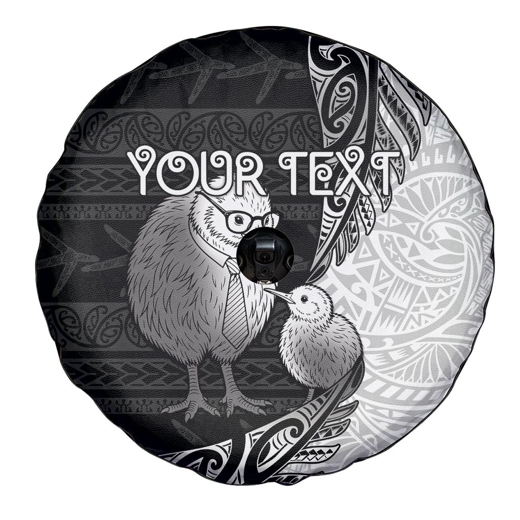 Personalised New Zealand Father's Day Spare Tire Cover Papa Kiwi Bird Tribal Pattern DT05 - Polynesian Pride