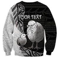 Personalised New Zealand Father's Day Sweatshirt Papa Kiwi Bird Tribal Pattern DT05 - Polynesian Pride