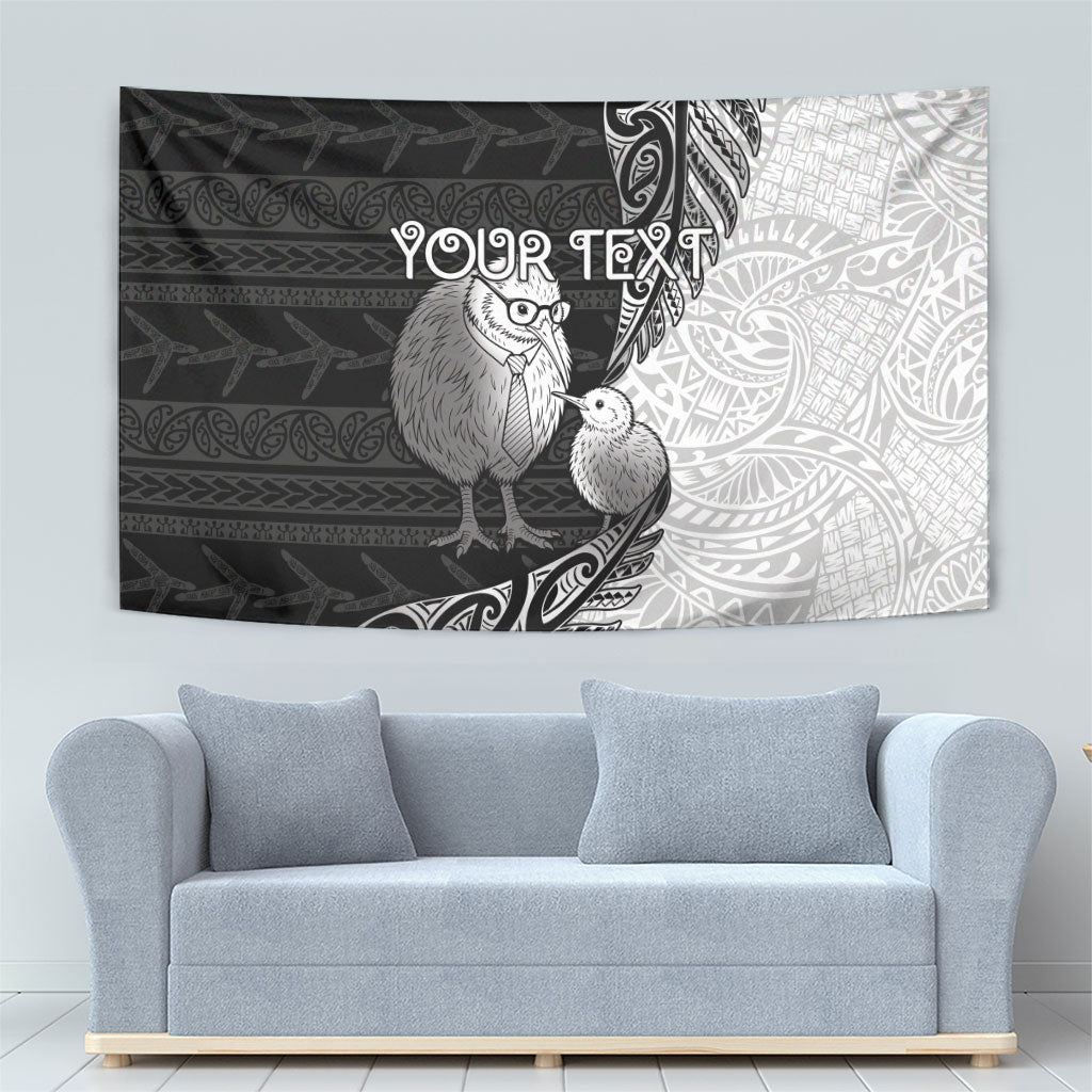 Personalised New Zealand Father's Day Tapestry Papa Kiwi Bird Tribal Pattern DT05 - Polynesian Pride