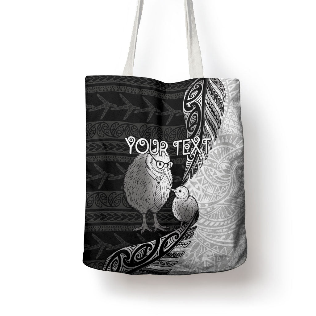 Personalised New Zealand Father's Day Tote Bag Papa Kiwi Bird Tribal Pattern DT05 - Polynesian Pride