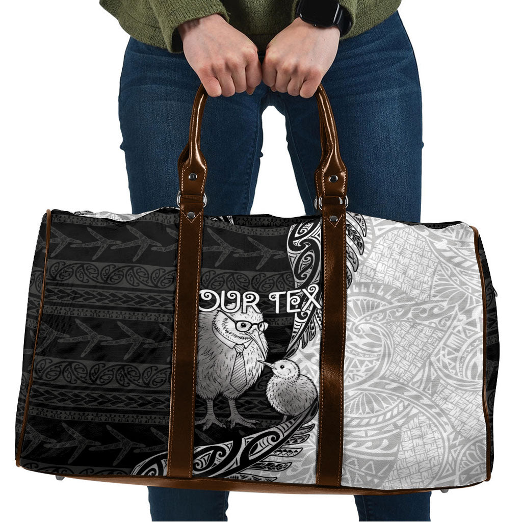 Personalised New Zealand Father's Day Travel Bag Papa Kiwi Bird Tribal Pattern