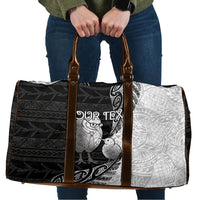 Personalised New Zealand Father's Day Travel Bag Papa Kiwi Bird Tribal Pattern DT05 Black - Polynesian Pride