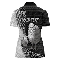 Personalised New Zealand Father's Day Women Polo Shirt Papa Kiwi Bird Tribal Pattern DT05 - Polynesian Pride